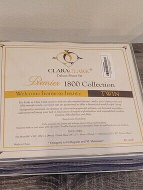Clara Clark Premier 1800 Collection Twin Sheet Set - NWT